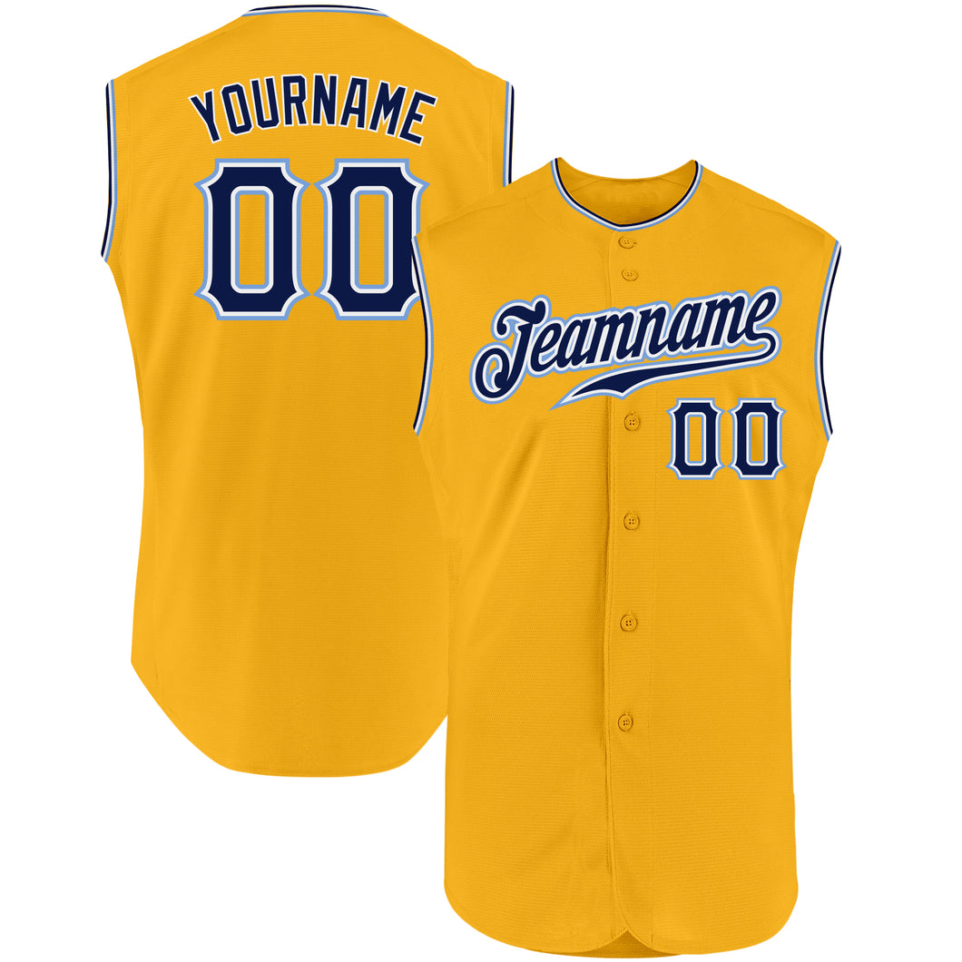 Custom Baseball Jersey Aqua Navy-Old Gold Authentic Sleeveless