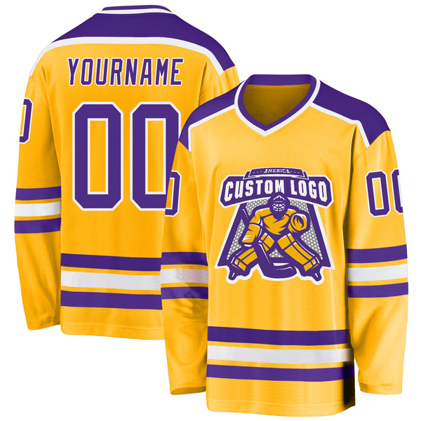 Cheap Custom Gold Purple-White Hockey Jersey Free Shipping –  CustomJerseysPro