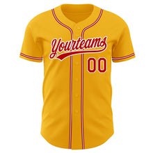 Загрузить изображение в средство просмотра галереи, Custom Gold Red-White Authentic Baseball Jersey
