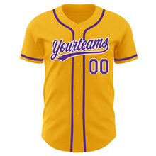 Загрузить изображение в средство просмотра галереи, Custom Gold Purple-White Authentic Baseball Jersey
