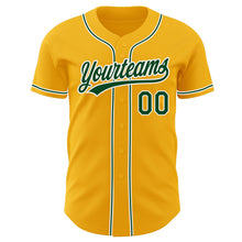 Загрузить изображение в средство просмотра галереи, Custom Gold Green-White Authentic Baseball Jersey
