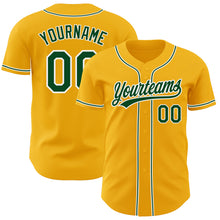 Загрузить изображение в средство просмотра галереи, Custom Gold Green-White Authentic Baseball Jersey
