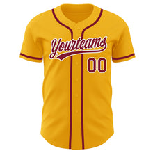 Загрузить изображение в средство просмотра галереи, Custom Gold Crimson-White Authentic Baseball Jersey
