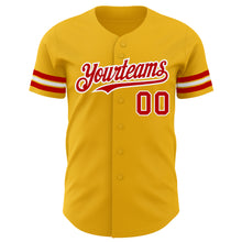 Загрузить изображение в средство просмотра галереи, Custom Gold Red-White Authentic Baseball Jersey
