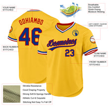 Laden Sie das Bild in den Galerie-Viewer, Custom Gold Royal-Red Authentic Throwback Baseball Jersey
