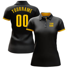 Загрузить изображение в средство просмотра галереи, Custom Black Yellow Performance Golf Polo Shirt
