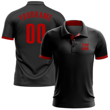 Загрузить изображение в средство просмотра галереи, Custom Black Red Performance Golf Polo Shirt
