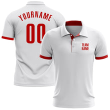 Charger l&#39;image dans la galerie, Custom White Red Performance Golf Polo Shirt
