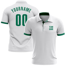 Laden Sie das Bild in den Galerie-Viewer, Custom White Kelly Green Performance Golf Polo Shirt
