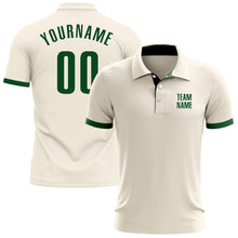 Laden Sie das Bild in den Galerie-Viewer, Custom Cream Green Performance Golf Polo Shirt
