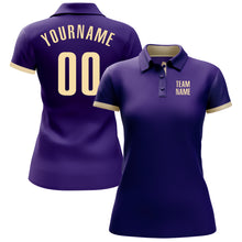 Загрузить изображение в средство просмотра галереи, Custom Purple Cream Performance Golf Polo Shirt
