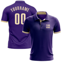 Загрузить изображение в средство просмотра галереи, Custom Purple Cream Performance Golf Polo Shirt
