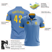 Charger l&#39;image dans la galerie, Custom Light Blue Yellow Performance Golf Polo Shirt
