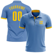 Charger l&#39;image dans la galerie, Custom Light Blue Yellow Performance Golf Polo Shirt
