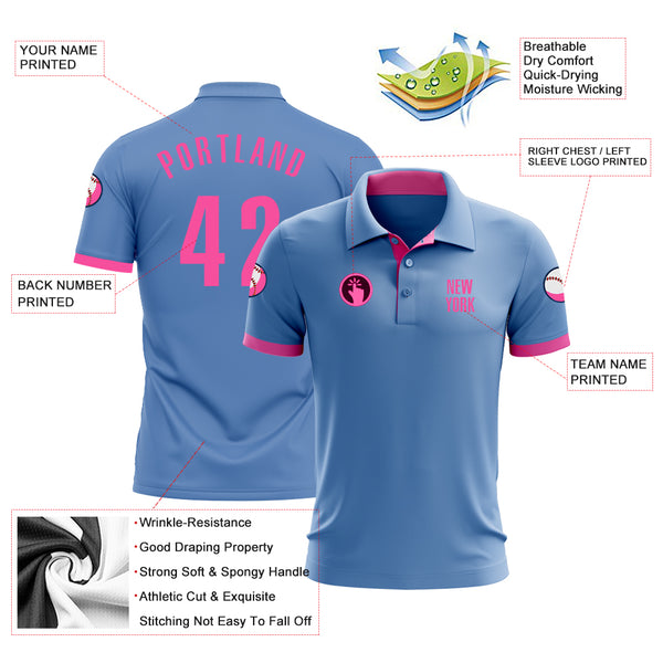 Cheap Custom Light Blue Pink Performance Golf Polo Shirt Free Shipping –  CustomJerseysPro