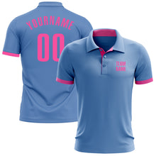 Charger l&#39;image dans la galerie, Custom Light Blue Pink Performance Golf Polo Shirt
