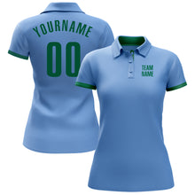 Charger l&#39;image dans la galerie, Custom Light Blue Kelly Green Performance Golf Polo Shirt
