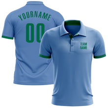 Charger l&#39;image dans la galerie, Custom Light Blue Kelly Green Performance Golf Polo Shirt
