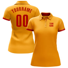 Загрузить изображение в средство просмотра галереи, Custom Gold Red Performance Golf Polo Shirt
