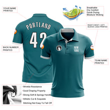 Charger l&#39;image dans la galerie, Custom Teal White-Black Performance Golf Polo Shirt
