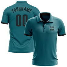 Charger l&#39;image dans la galerie, Custom Teal Black Performance Golf Polo Shirt
