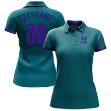 Charger l&#39;image dans la galerie, Custom Teal Purple Performance Golf Polo Shirt
