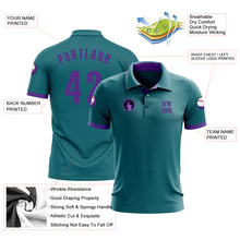 Charger l&#39;image dans la galerie, Custom Teal Purple Performance Golf Polo Shirt
