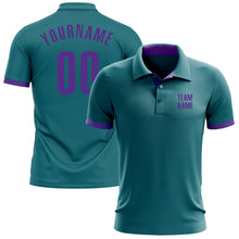 Charger l&#39;image dans la galerie, Custom Teal Purple Performance Golf Polo Shirt
