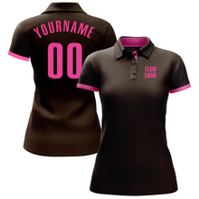 Загрузить изображение в средство просмотра галереи, Custom Brown Pink Performance Golf Polo Shirt
