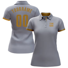 Laden Sie das Bild in den Galerie-Viewer, Custom Gray Old Gold Performance Golf Polo Shirt
