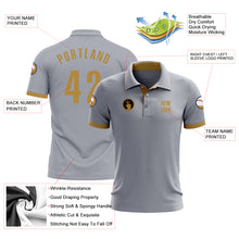 Laden Sie das Bild in den Galerie-Viewer, Custom Gray Old Gold Performance Golf Polo Shirt
