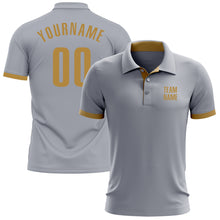 Laden Sie das Bild in den Galerie-Viewer, Custom Gray Old Gold Performance Golf Polo Shirt
