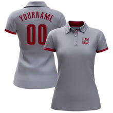 Laden Sie das Bild in den Galerie-Viewer, Custom Gray Crimson Performance Golf Polo Shirt
