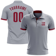 Laden Sie das Bild in den Galerie-Viewer, Custom Gray Crimson Performance Golf Polo Shirt
