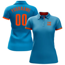 Laden Sie das Bild in den Galerie-Viewer, Custom Panther Blue Orange Performance Golf Polo Shirt
