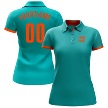 Laden Sie das Bild in den Galerie-Viewer, Custom Aqua Orange Performance Golf Polo Shirt
