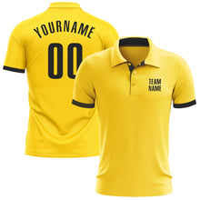 Загрузить изображение в средство просмотра галереи, Custom Yellow Black Performance Golf Polo Shirt
