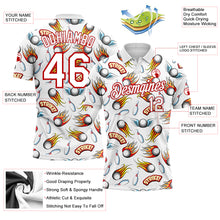 Charger l&#39;image dans la galerie, Custom White Red 3D Pattern Design Firely Bowling Performance Polo Shirt
