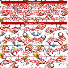 Charger l&#39;image dans la galerie, Custom White Red 3D Pattern Design Firely Bowling Performance Polo Shirt
