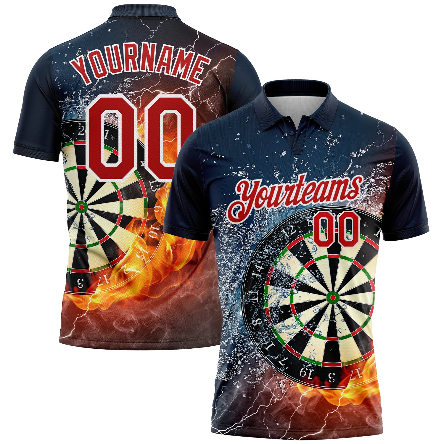 Custom Baseball Jersey Black Gold 3D Pattern Design Flame Dart Board Authentic Men's Size:XL