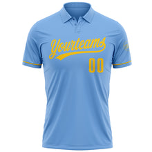 Charger l&#39;image dans la galerie, Custom Light Blue Yellow Performance Vapor Golf Polo Shirt
