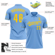 Charger l&#39;image dans la galerie, Custom Light Blue Yellow Performance Vapor Golf Polo Shirt
