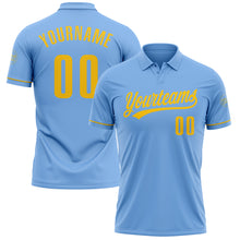 Charger l&#39;image dans la galerie, Custom Light Blue Yellow Performance Vapor Golf Polo Shirt
