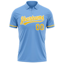 Charger l&#39;image dans la galerie, Custom Light Blue Yellow-White Performance Vapor Golf Polo Shirt
