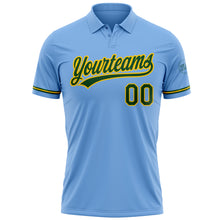 Charger l&#39;image dans la galerie, Custom Light Blue Green-Yellow Performance Vapor Golf Polo Shirt
