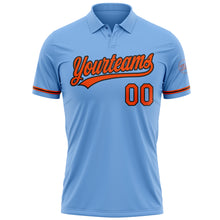 Charger l&#39;image dans la galerie, Custom Light Blue Orange-Black Performance Vapor Golf Polo Shirt
