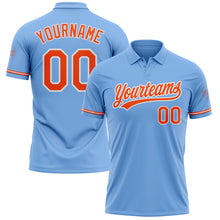 Загрузить изображение в средство просмотра галереи, Custom Light Blue Orange-White Performance Vapor Golf Polo Shirt
