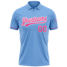 Charger l&#39;image dans la galerie, Custom Light Blue Pink-White Performance Vapor Golf Polo Shirt
