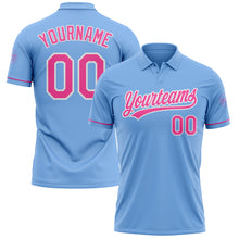 Charger l&#39;image dans la galerie, Custom Light Blue Pink-White Performance Vapor Golf Polo Shirt
