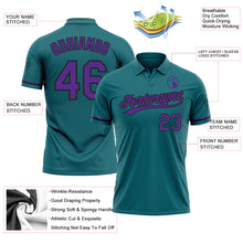 Charger l&#39;image dans la galerie, Custom Teal Purple-Black Performance Vapor Golf Polo Shirt
